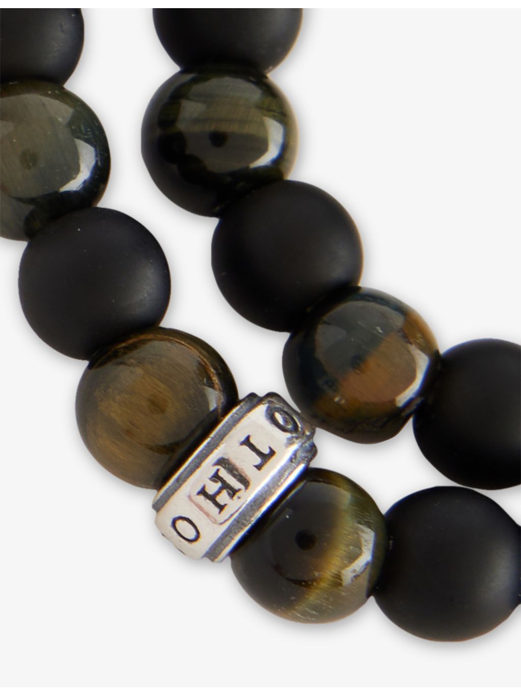Thomas Sabo beaded bracelet obsidian tiger-eye 19cm, imported from the UK