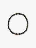 Talisman Sterling-Silver, Obsidian, And Tiger-Eye Beaded Bracelet - 21cm
