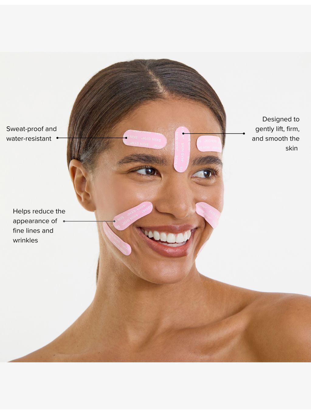 Skin Gym face tape 128 pre-cut strips pack, UK version