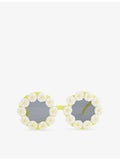 Billie Blush floral-trim sunglasses with flower-shaped lenses (British brand)