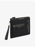 Anya Hindmarch woven pouch Journey Essentials with leather trims - British product