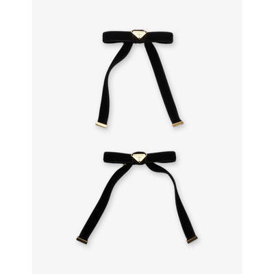 selfridges Prada Velvet Hair Clips Pack of Two- Buy online at McGrocer