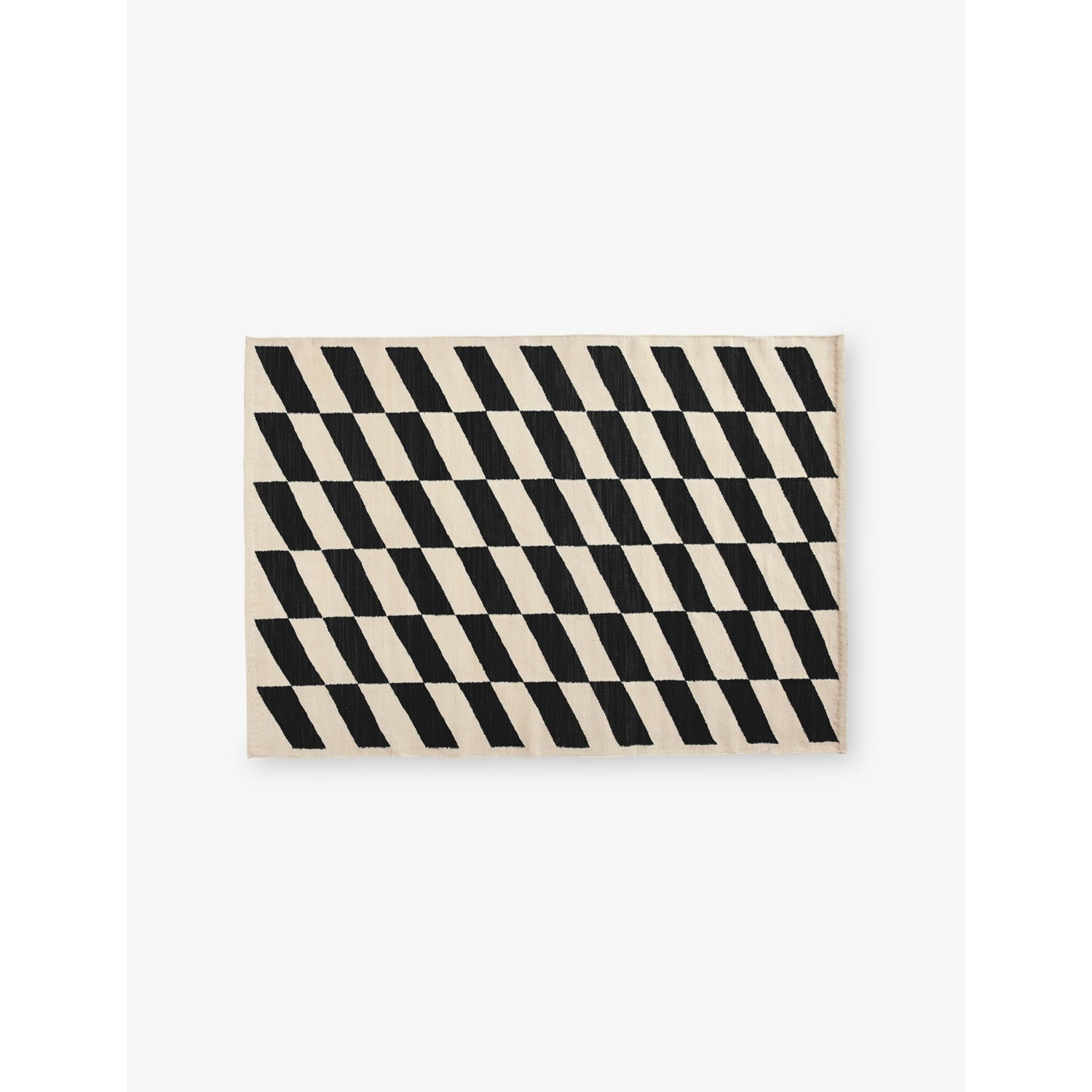 Shift Kelim Wool Rug - BLACK