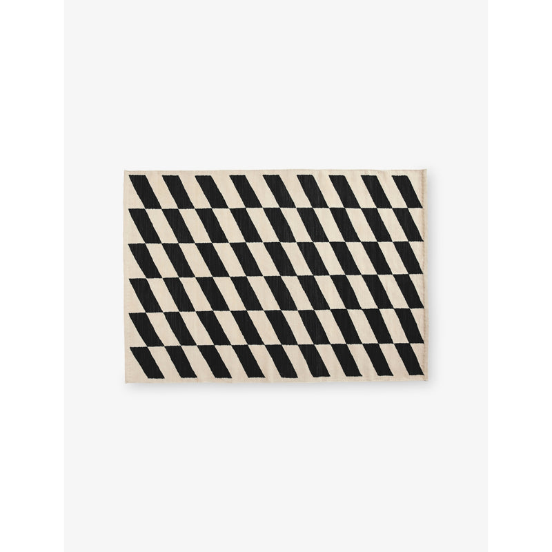 Shift Kelim Wool Rug - BLACK