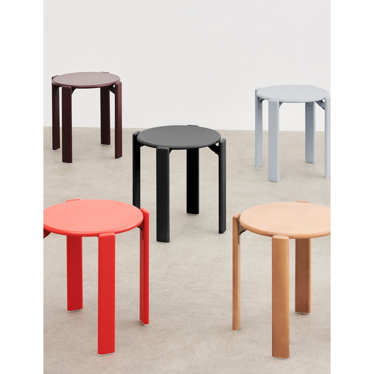 HAY Rey Solid-Wool stool 46cm height - British product