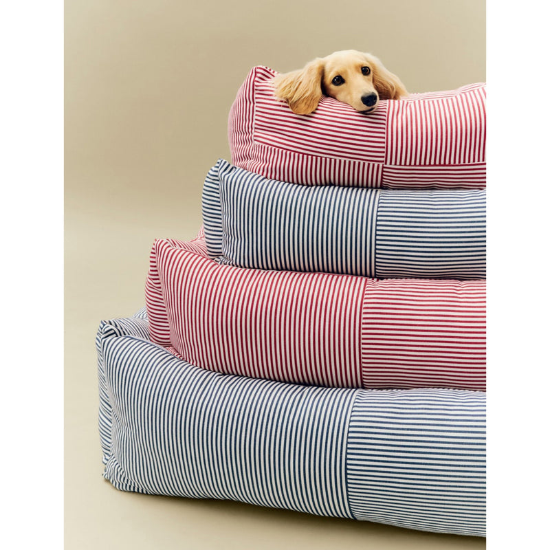 HAY striped woven large dog bed with padded sides, UK version