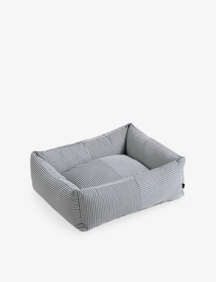 HAY striped woven large dog bed with padded sides, UK version