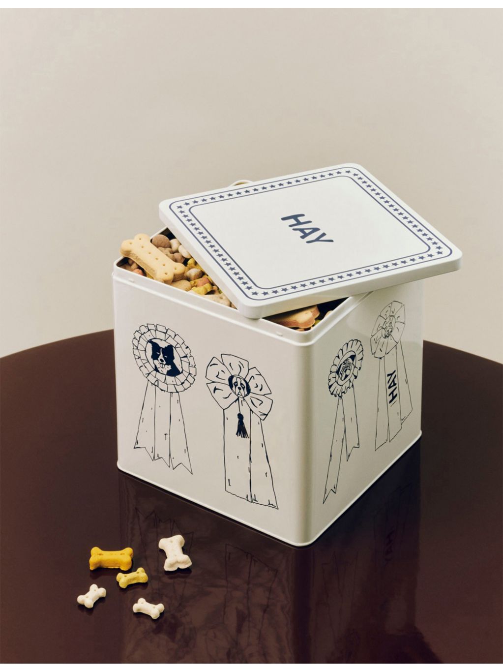 Dog food storage tin rectangular 100% tin (British brand)