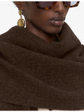 Joseph Flora waffle weave wool scarf with fringed edges - British product