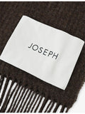 Joseph Flora waffle weave wool scarf with fringed edges - British product