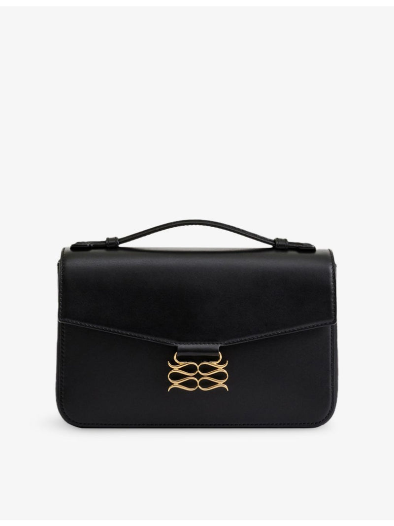 Malina Monogram leather shoulder bag with gold hardware, UK version