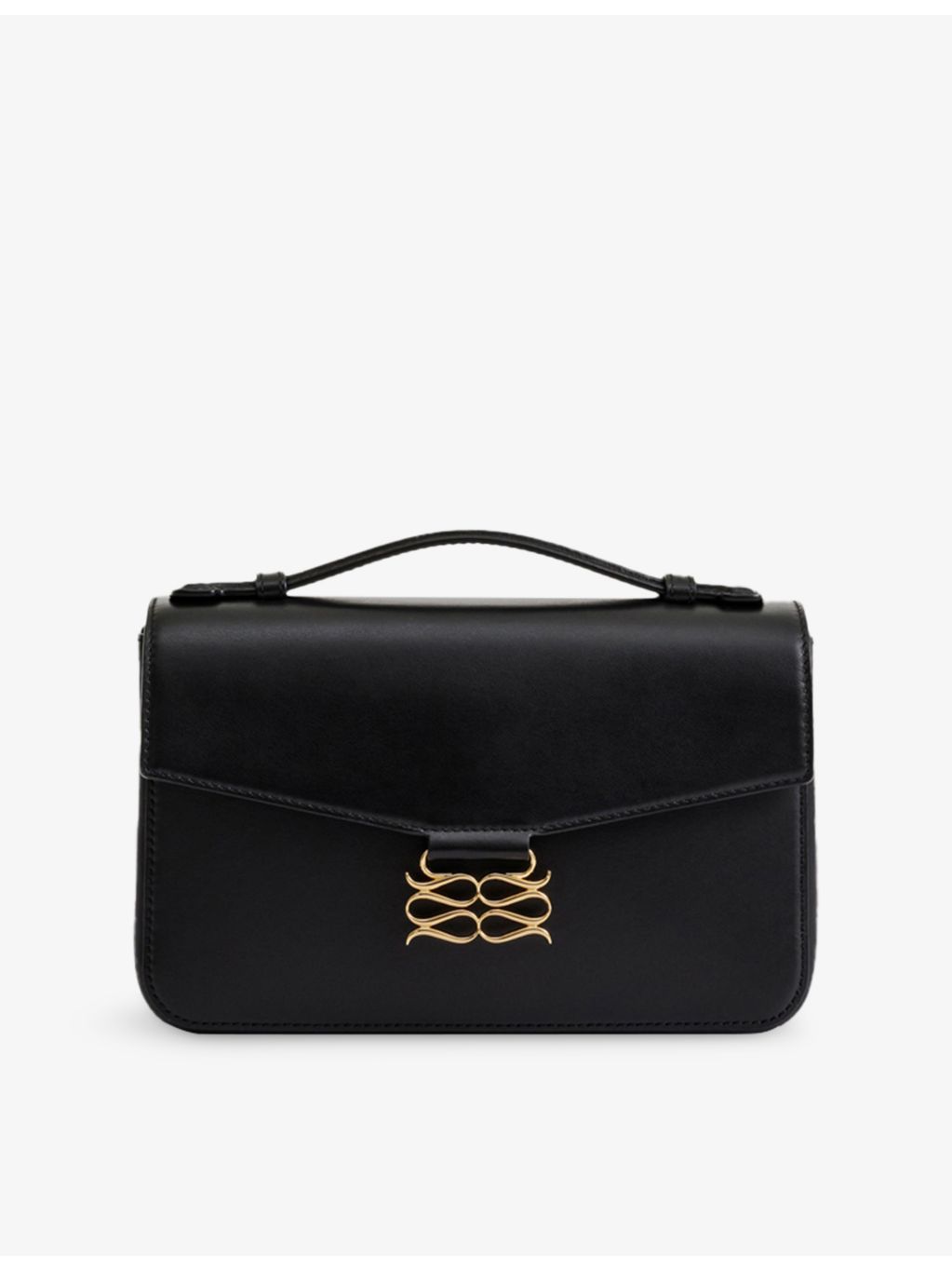 Malina Monogram leather shoulder bag with gold hardware, UK version