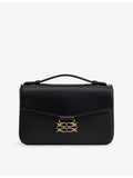 Malina Monogram leather shoulder bag with gold hardware, UK version