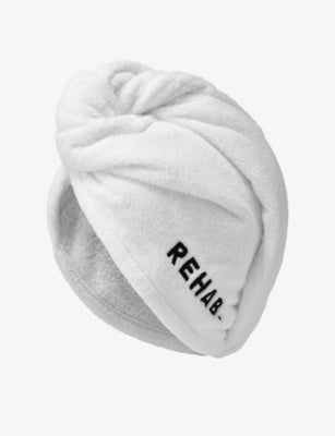 REHAB embroidered microfibre hair towel (British brand)