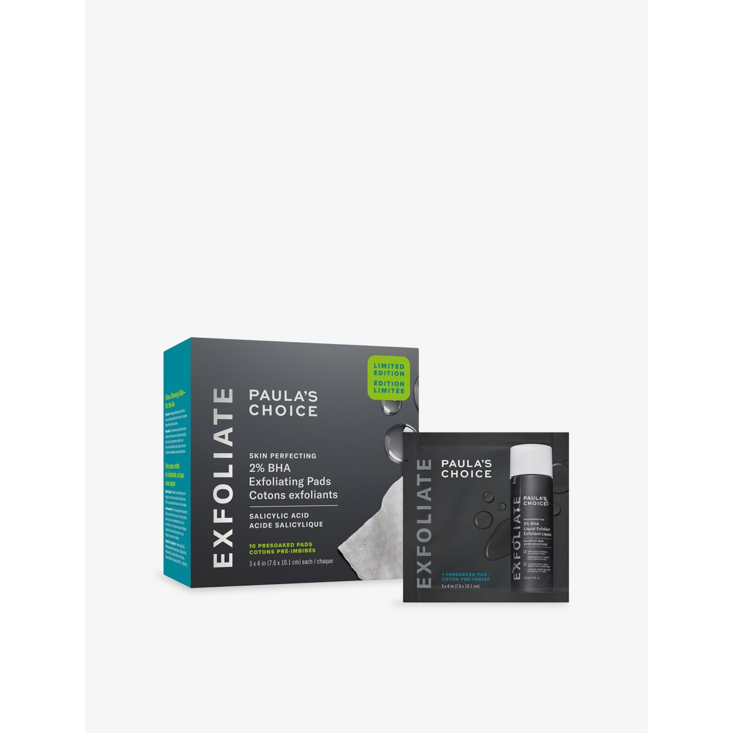 Paula's Choice exfoliating pads pack of 10, imported from the UK