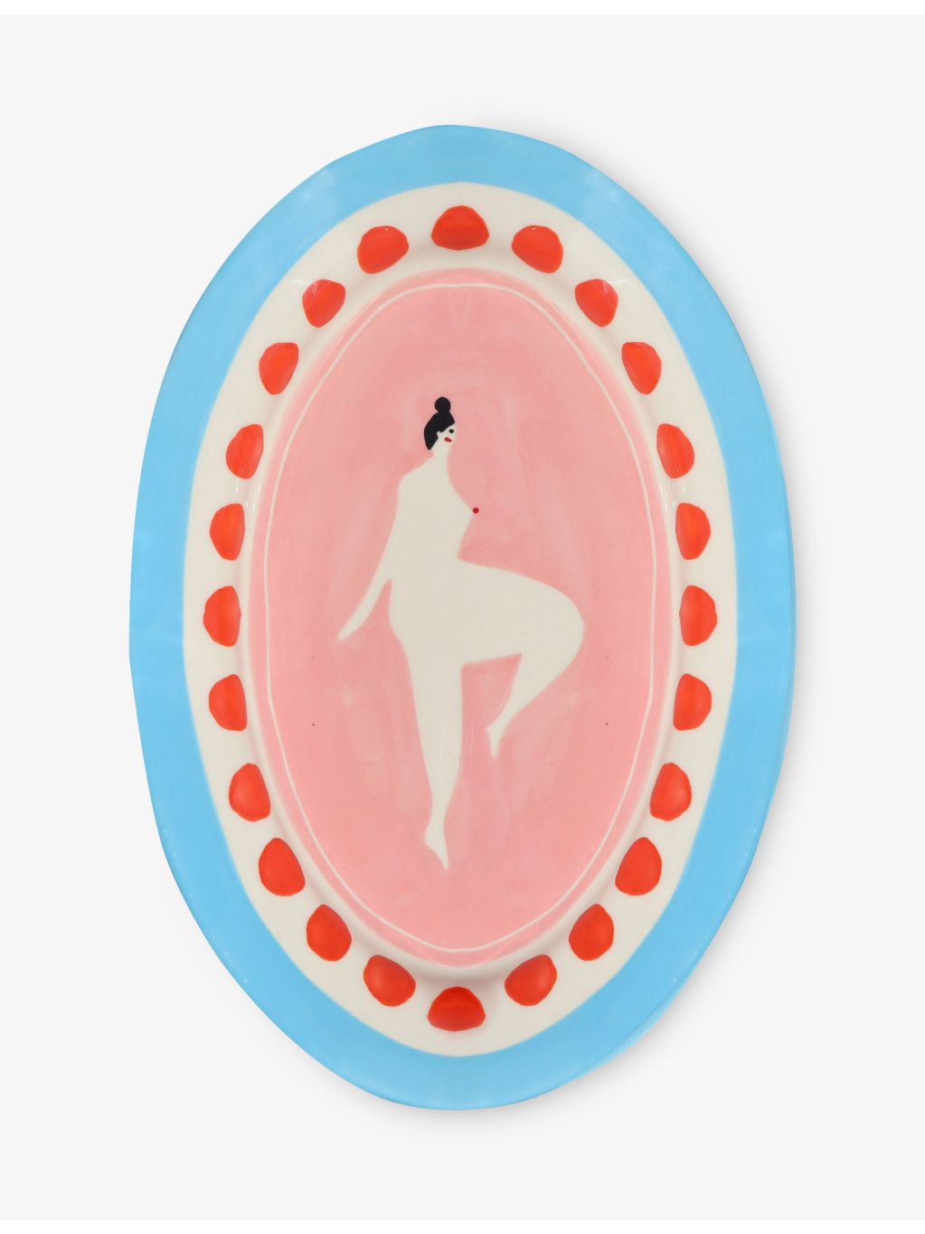 Laetitia Rouget Femme medium stoneware oval plate 29cm, UK version
