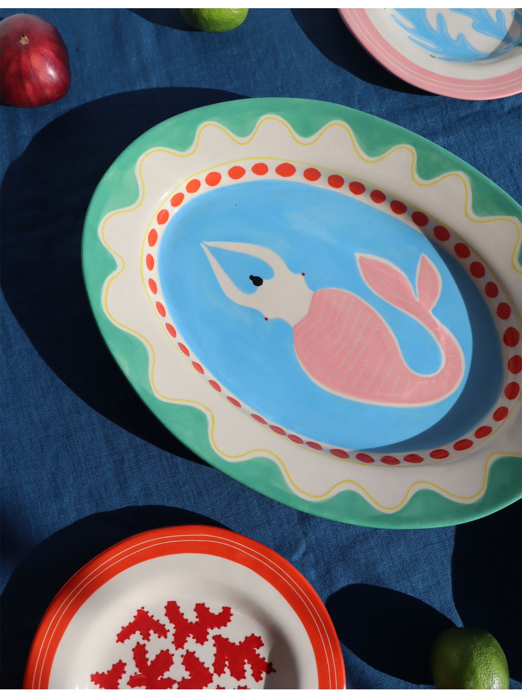 Laetitia Rouget Mermaid large oval stoneware platter (British brand)
