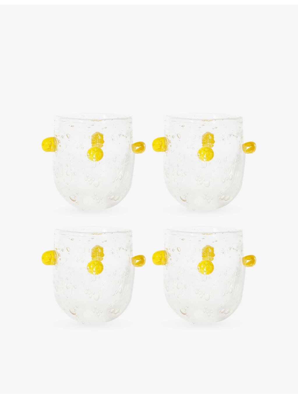 Manola set of four glass tumblers with dotted details - British product