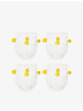 Manola set of four glass tumblers with dotted details - British product
