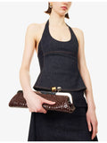Jacquemus leather clutch bag 35cm croc-embossed, UK version