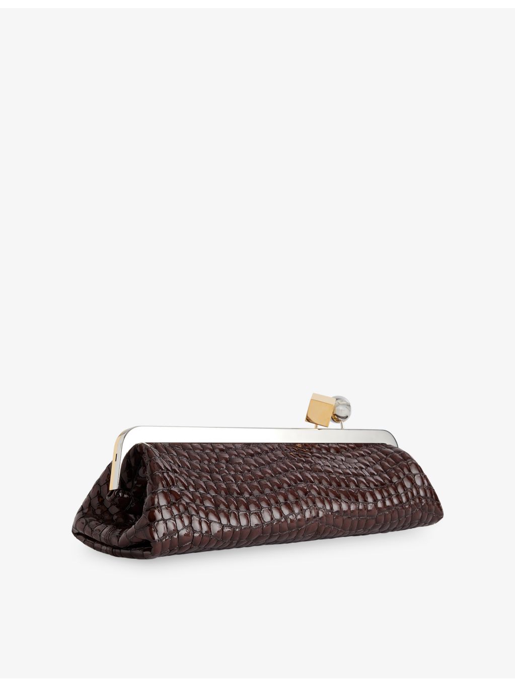 Jacquemus leather clutch bag 35cm croc-embossed, UK version
