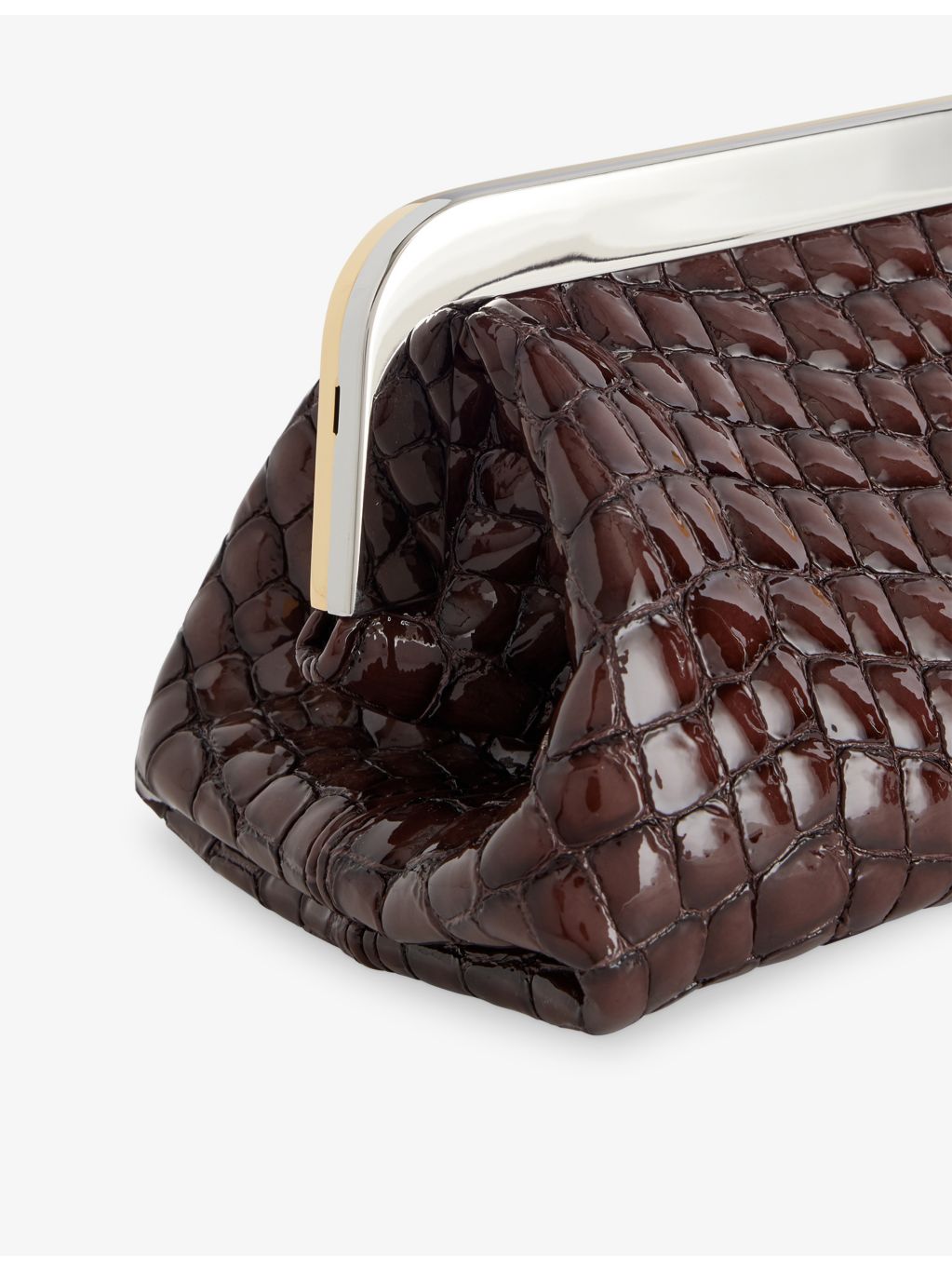 Jacquemus leather clutch bag 35cm croc-embossed, UK version