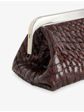 Jacquemus leather clutch bag 35cm croc-embossed, UK version