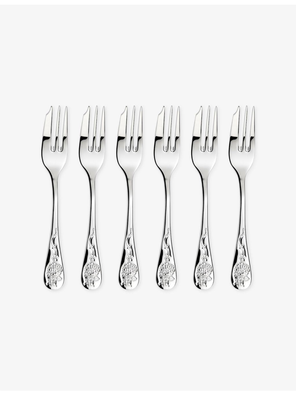 Morris & Co. Blackthorn pastry forks set of six stainless steel (British brand)