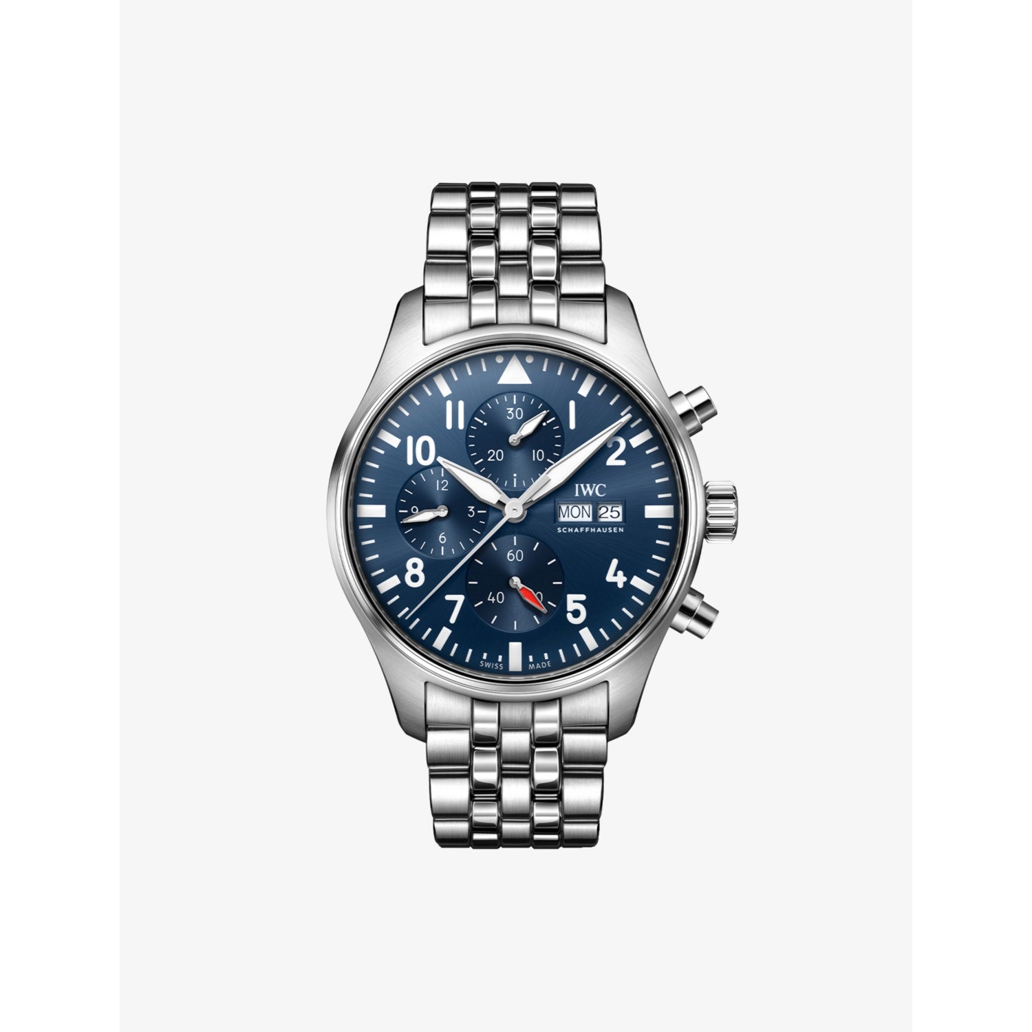 IWC Pilot Chronograph 43mm stainless steel blue dial, imported from the UK