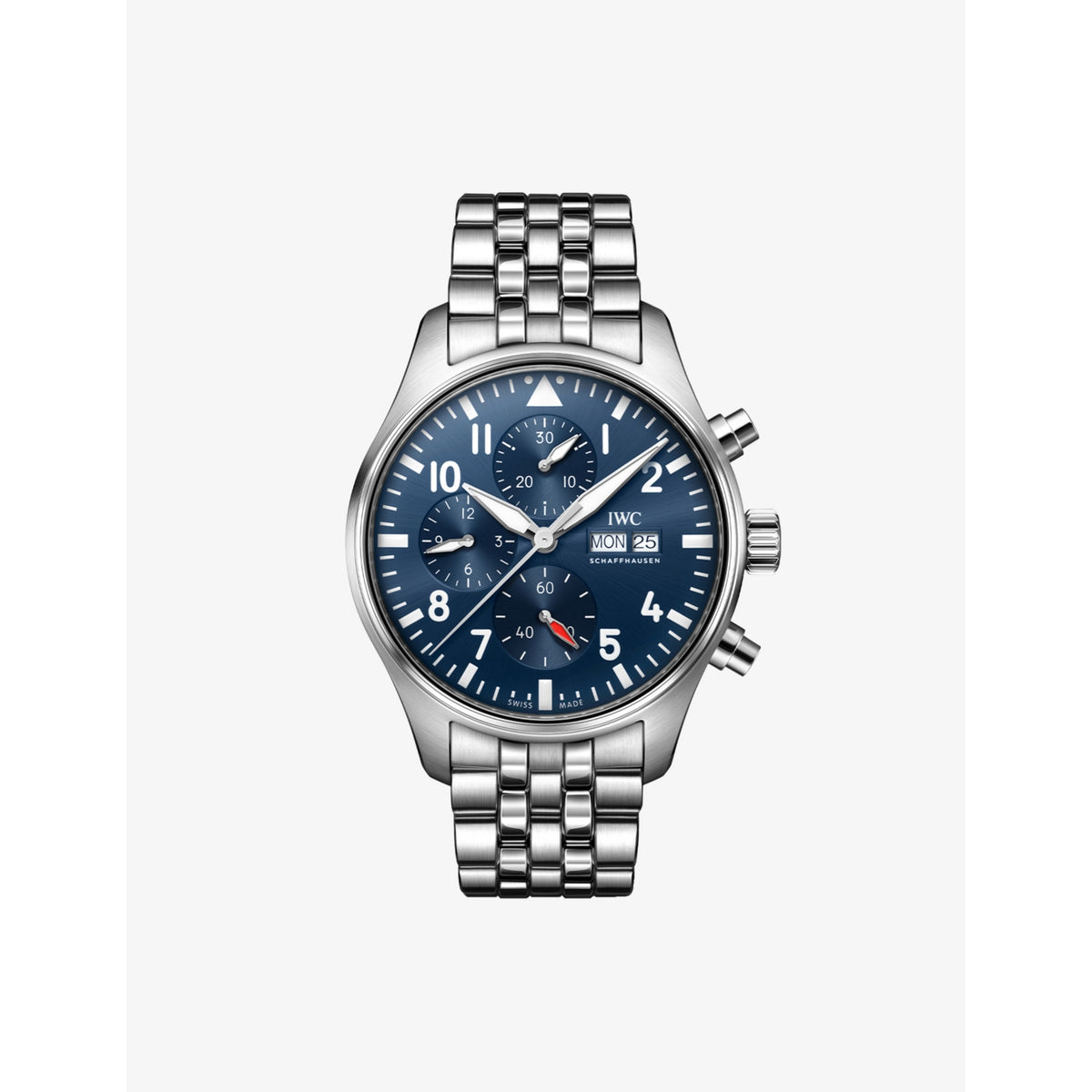 IWC Pilot Chronograph 43mm stainless steel blue dial, imported from the UK