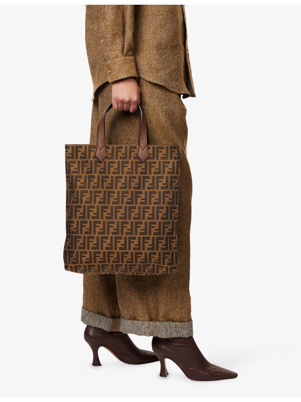 Fendi pre-loved Zucca canvas tote bag, imported from the UK