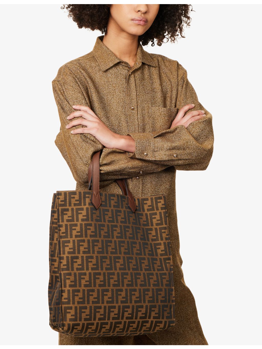Fendi pre-loved Zucca canvas tote bag, imported from the UK