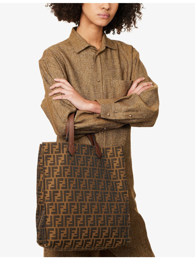 Fendi pre-loved Zucca canvas tote bag, imported from the UK