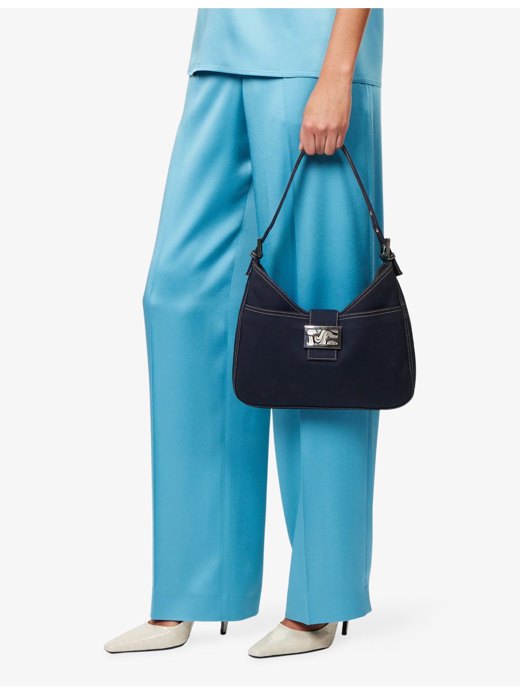 Fendi Mama Baguette pre-loved canvas top handle bag - British product