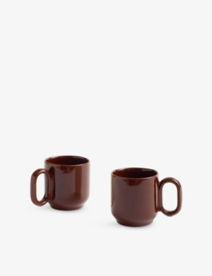 HAY terracotta mugs set of two 8cm diameter, imported from the UK
