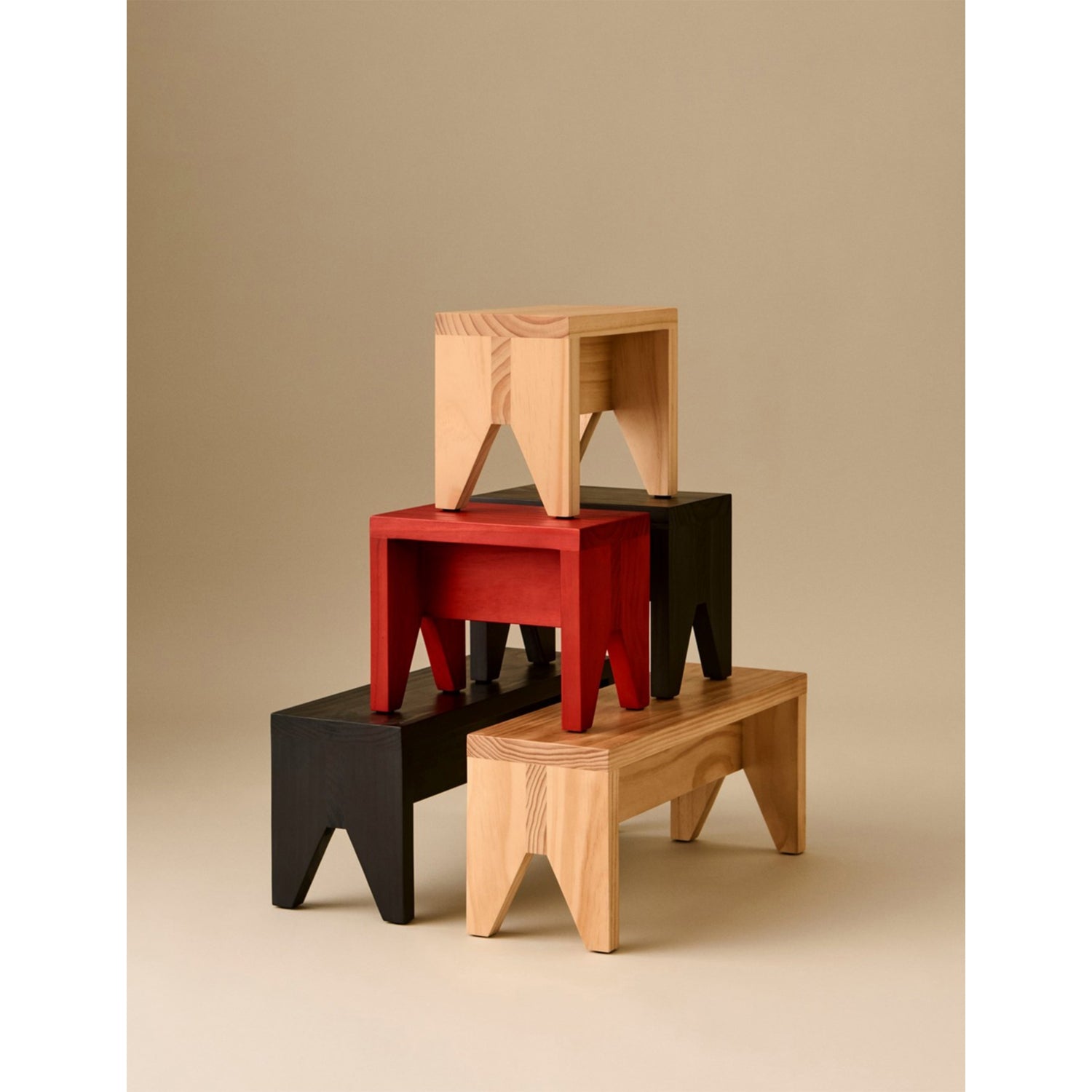 HAY Manolito long pine-wood stool 60cm (British brand)