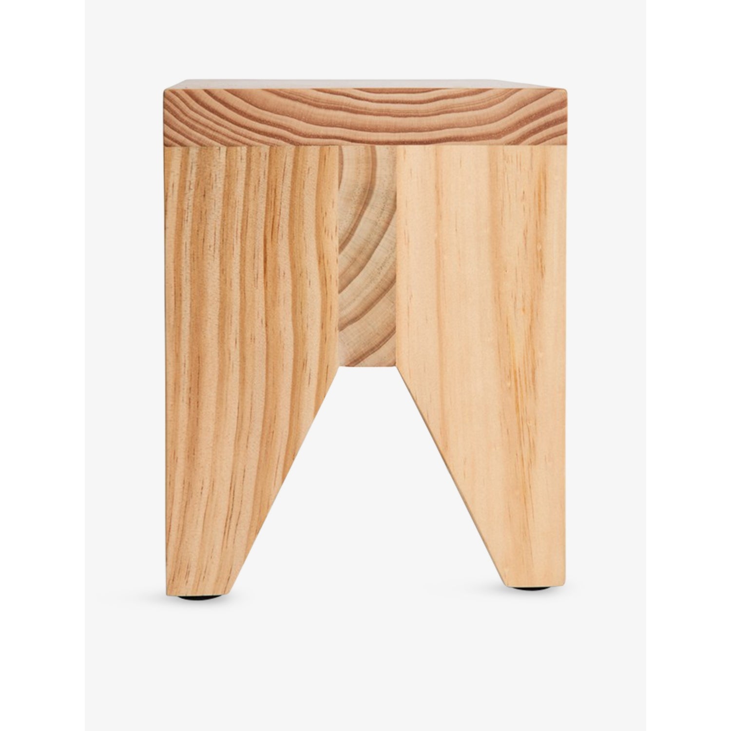 Manolito short pine wood stool with natural finish, UK version