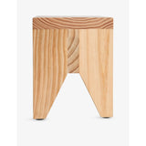 Manolito short pine wood stool with natural finish, UK version