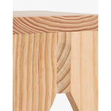 Manolito short pine wood stool with natural finish, UK version