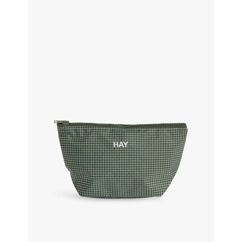 Grid Small Woven Pouch - BURGUNDY