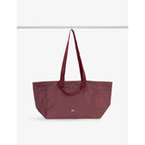 Grid Everyday Mini Woven Tote Bag - BURGUNDY