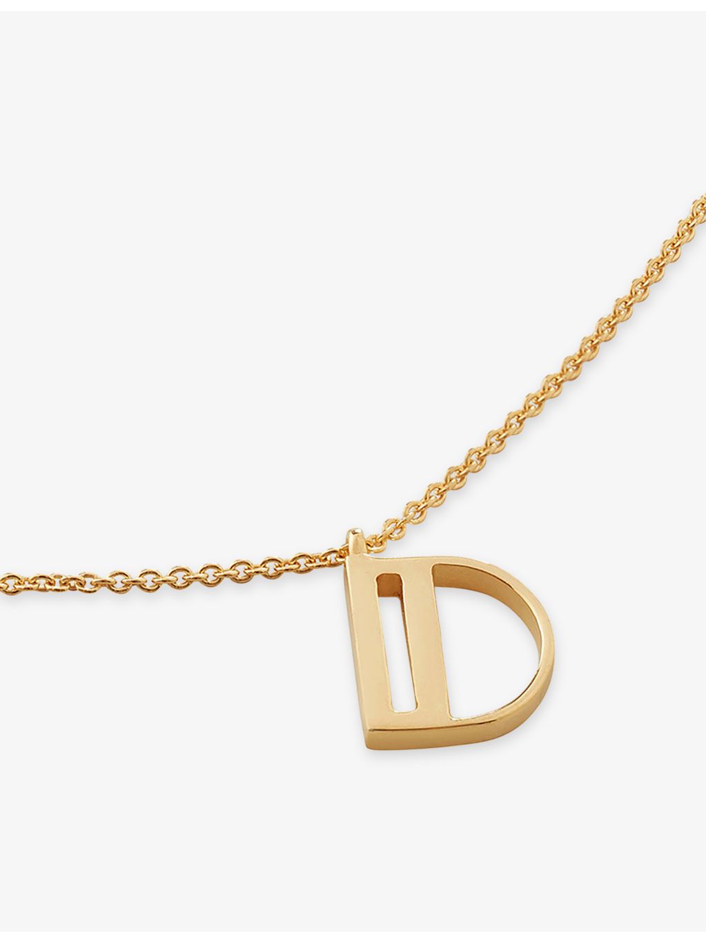 Monica Vinader Initial D 18ct gold vermeil sterling silver necklace (British brand)