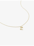 Monica Vinader initial E necklace in 18ct gold vermeil (British brand)