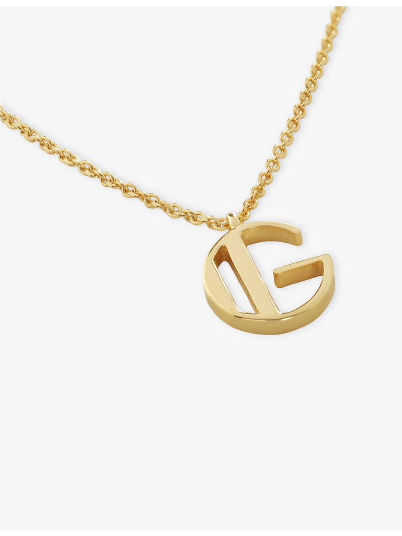 Monica Vinader initial G pendant necklace 18ct gold vermeil, UK version