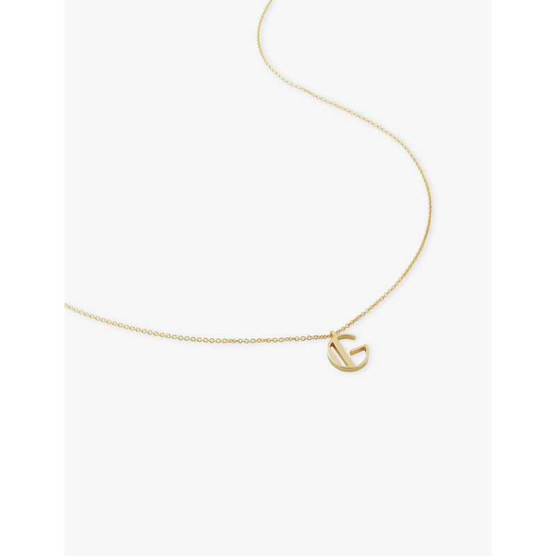Monica Vinader initial G pendant necklace 18ct gold vermeil, UK version