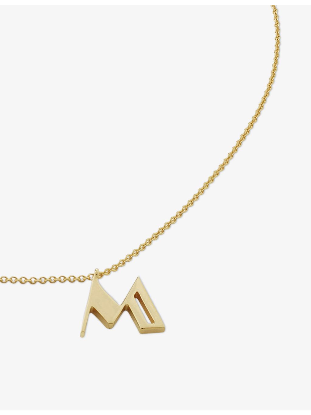 Monica Vinader gold vermeil initial M necklace, adjustable 41-46cm - British product