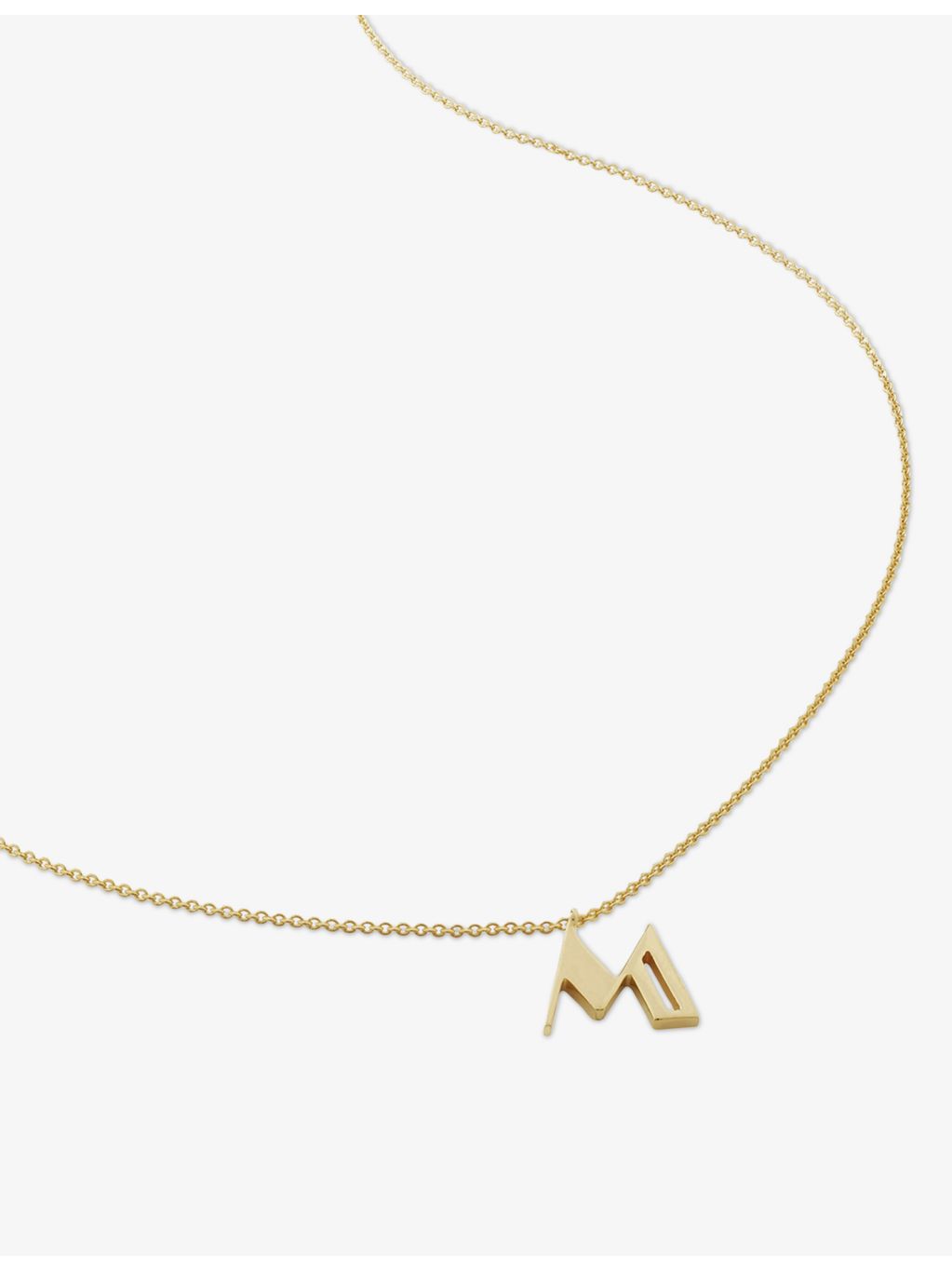 Monica Vinader gold vermeil initial M necklace, adjustable 41-46cm - British product