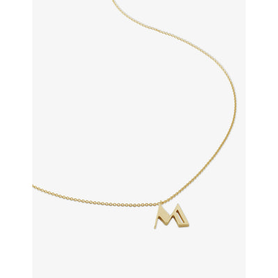 selfridges Monica Vinader Initial M 18ct Gold Vermeil-Plated 925 Sterling Silver Necklace- Buy online at McGrocer