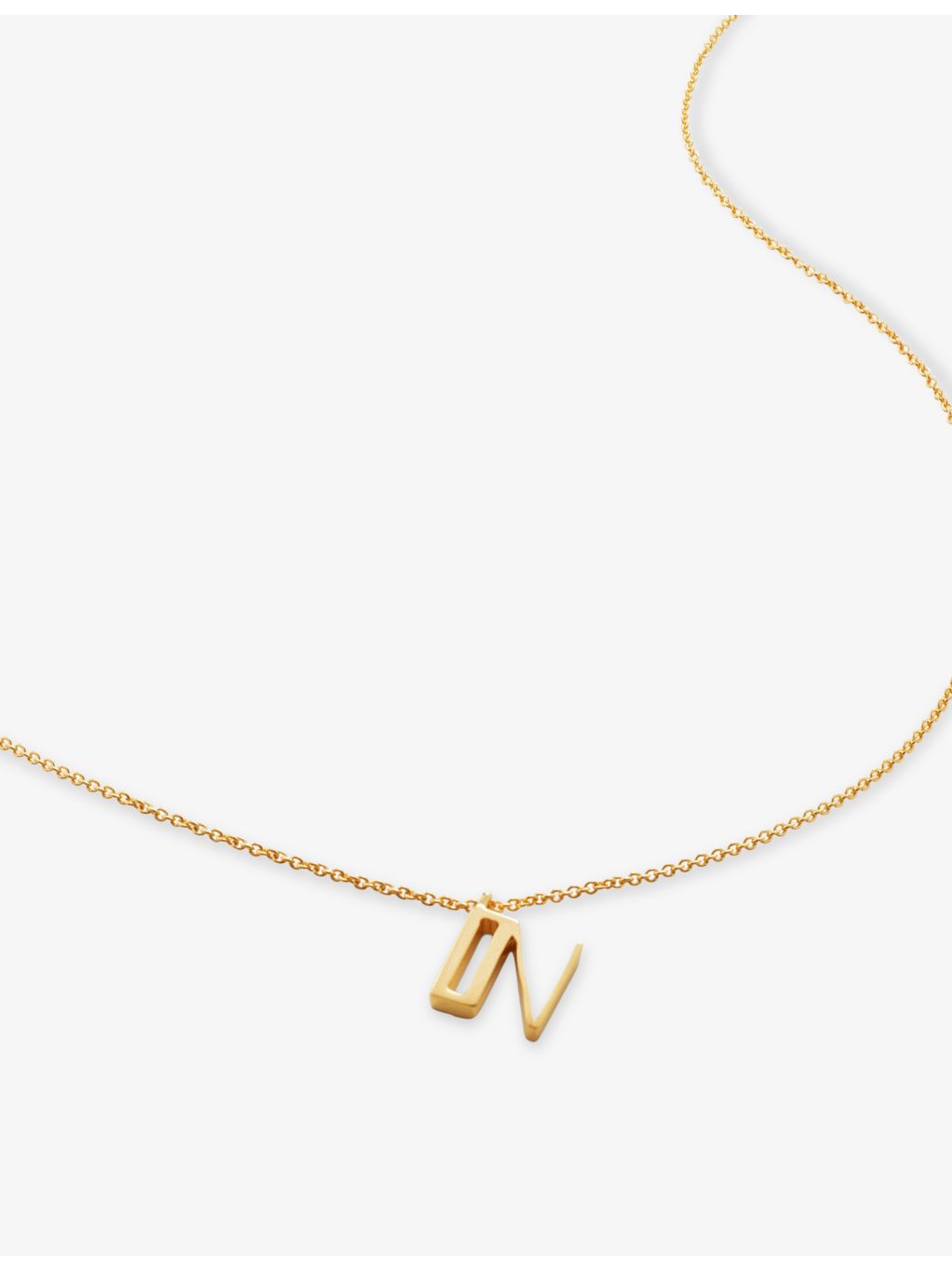 Monica Vinader initial N gold-vermeil plated necklace, British brand