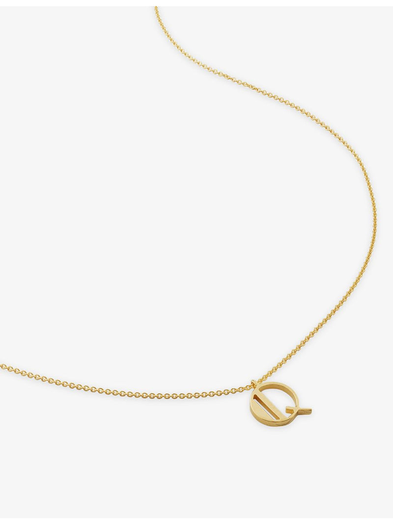 Monica Vinader initial Q necklace in 18ct gold vermeil - British product